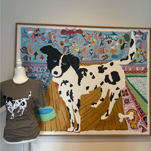 Graphic Dog Print Tee - Olive